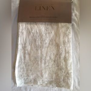Pure Luxury Linen Belgian Linen Floral Lined Window Panel Pair 50" W x 96" L